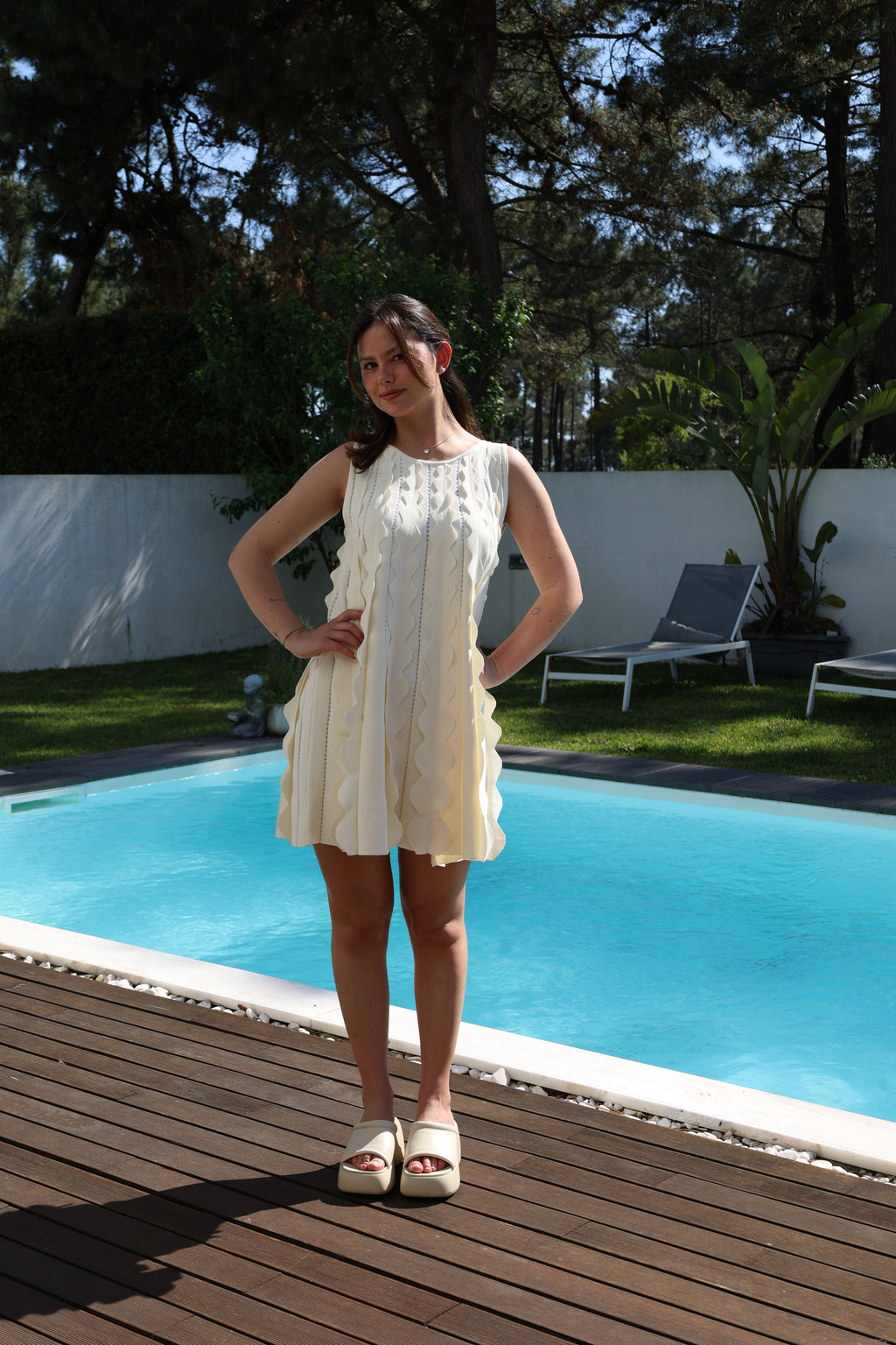 Vestido Ondas Estruturadas - Branco