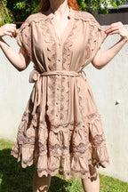 Vestido Luz Suspensa - Bege