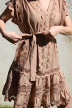 Vestido Luz Suspensa - Bege