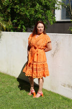 Vestido Luz Suspensa - Laranja