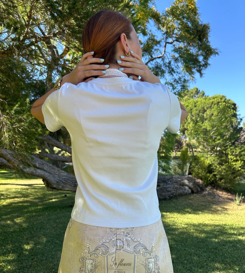 T-shirt Véu Bordado