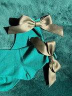 Meias Laço Velado  - Verdes com Laço Verde Seco