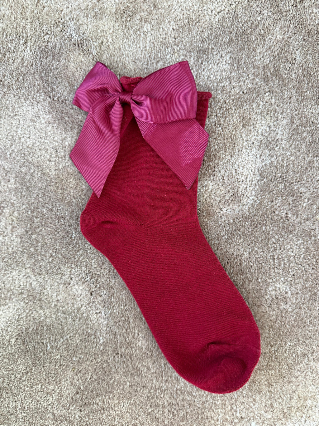 Meias Laço Velado  - Bordeaux com Laço Bordeaux
