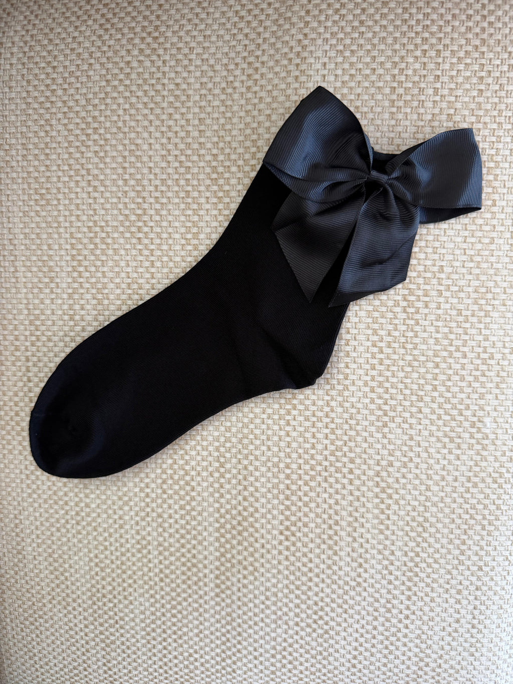 Meias Laço Velado  - Pretas com Laço Preto