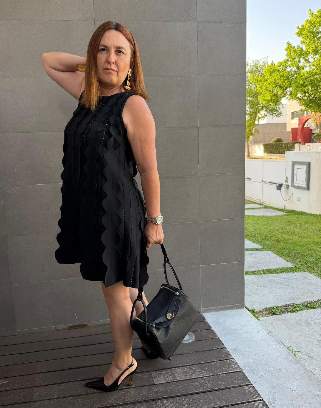Vestido Ondas Estruturadas - Preto