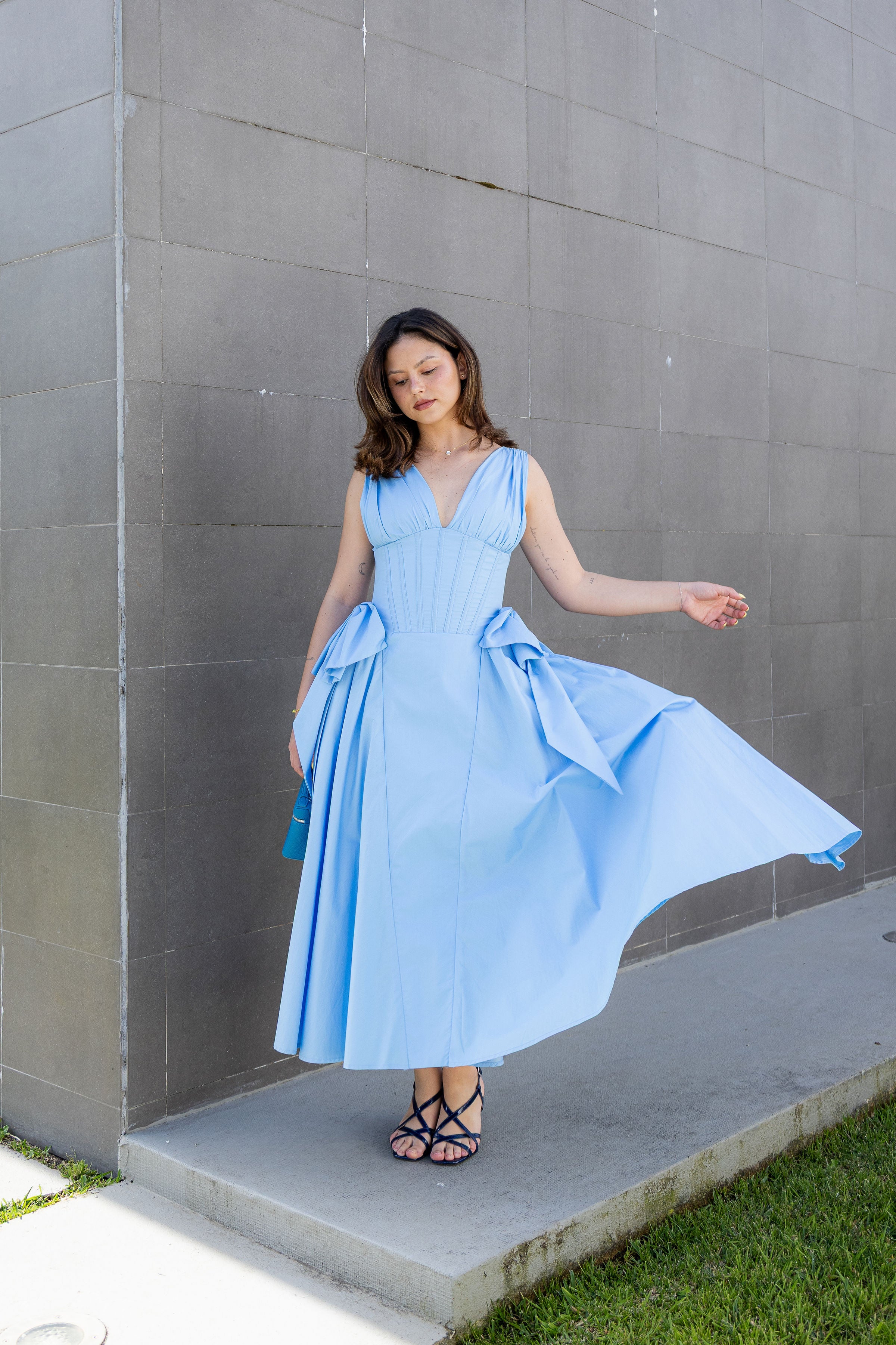 Vestido Trajetória - Azul