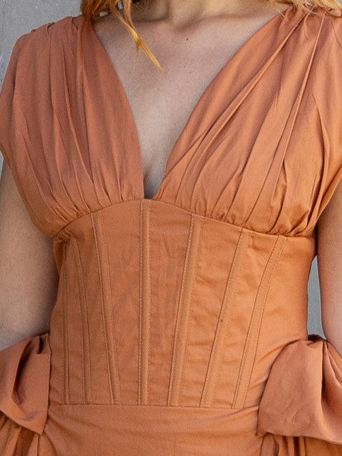Vestido Trajetória - Castanho
