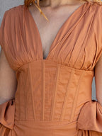 Vestido Trajetória - Castanho