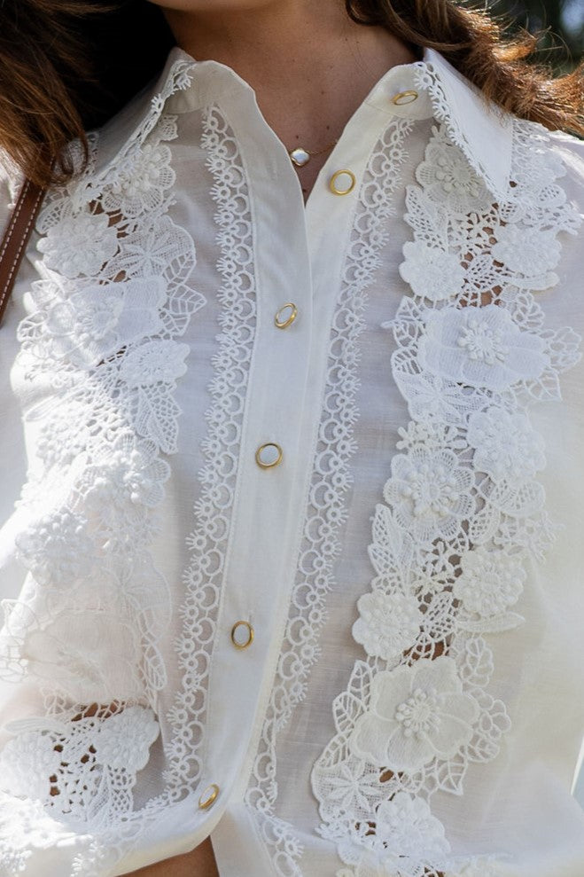 Camisa Bordado - Branco