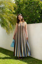 Vestido Horizonte Cromático - Azul