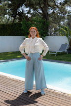 Calça Linho Horizonte - Azul