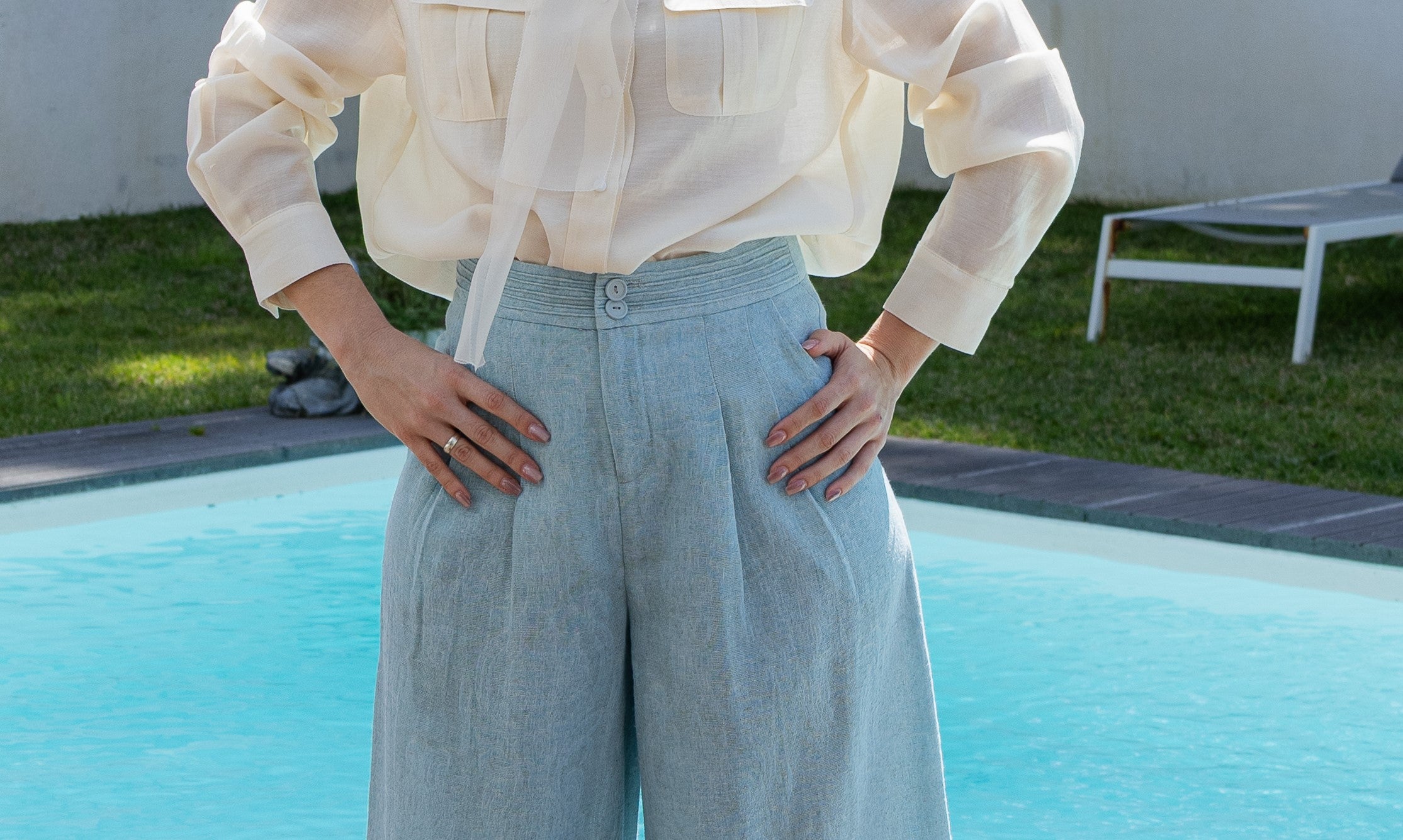Calça Linho Horizonte - Azul