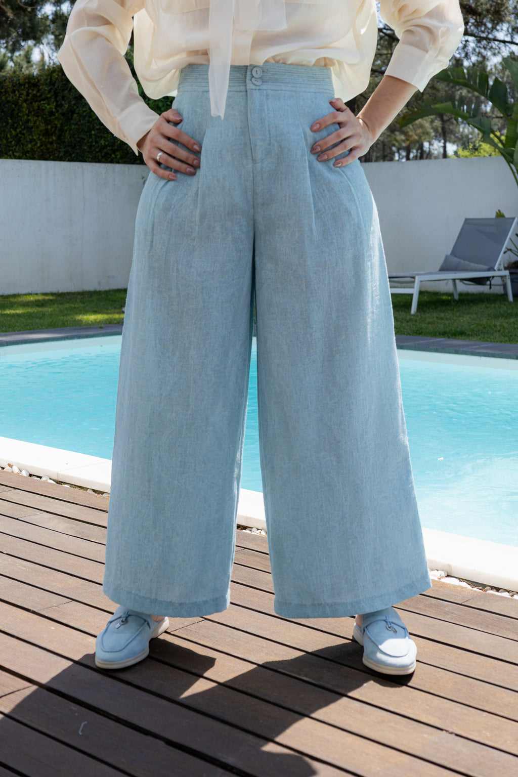 Calça Linho Horizonte - Azul