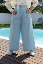 Calça Linho Horizonte - Azul