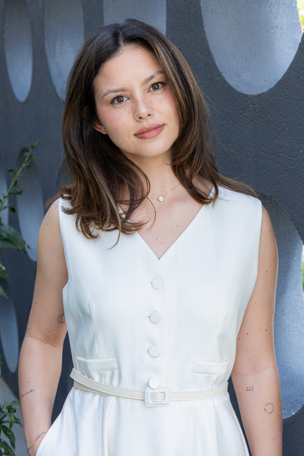 Vestido Eixo Silencioso - Branco