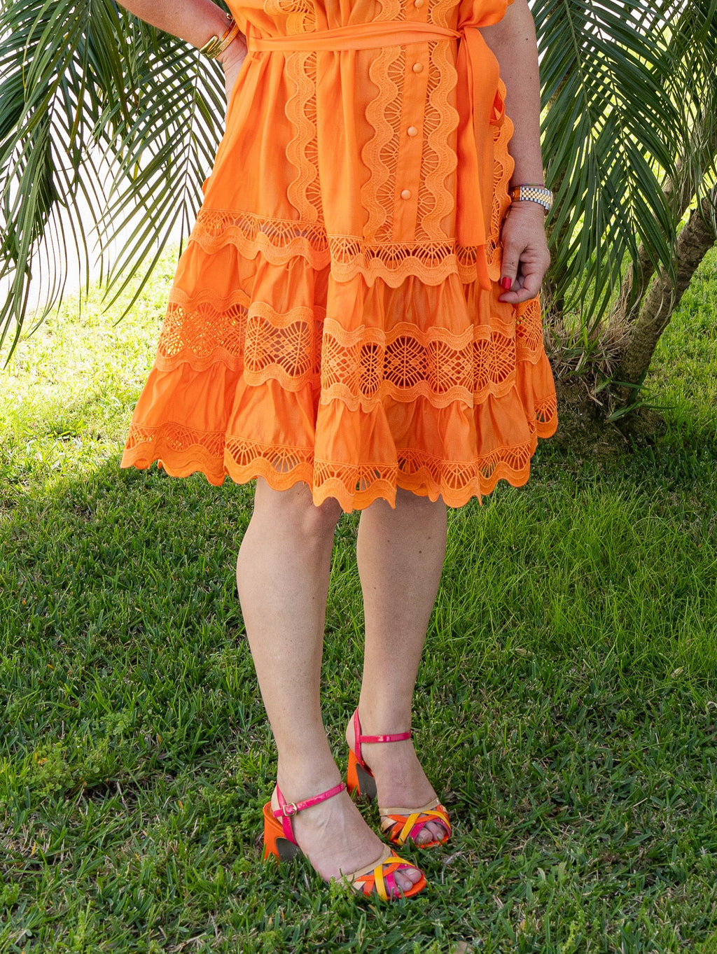 Vestido Luz Suspensa - Laranja