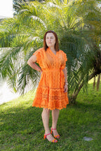 Vestido Luz Suspensa - Laranja