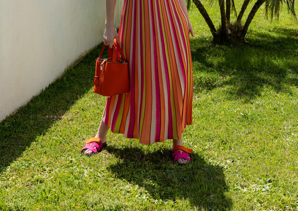Vestido Horizonte Cromático - Laranja