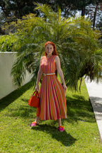 Vestido Horizonte Cromático - Laranja