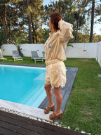 Conjunto Bordado - Bege